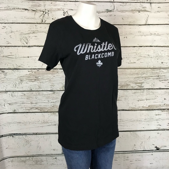 Roots Tops - D6 Roots Black Whistler Blackcomb graphic tee L